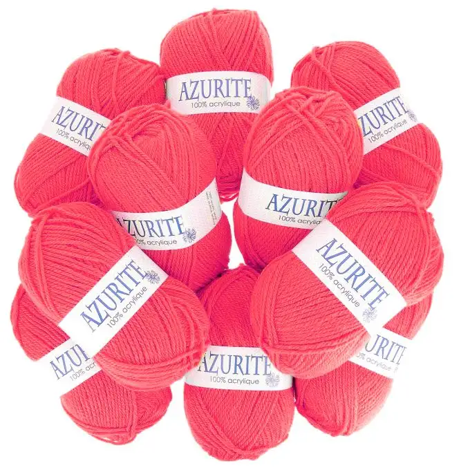 Set di 10 gomitoli di filato Azurite 50g 100% acrilico - Col. 31893 Rosa confetto