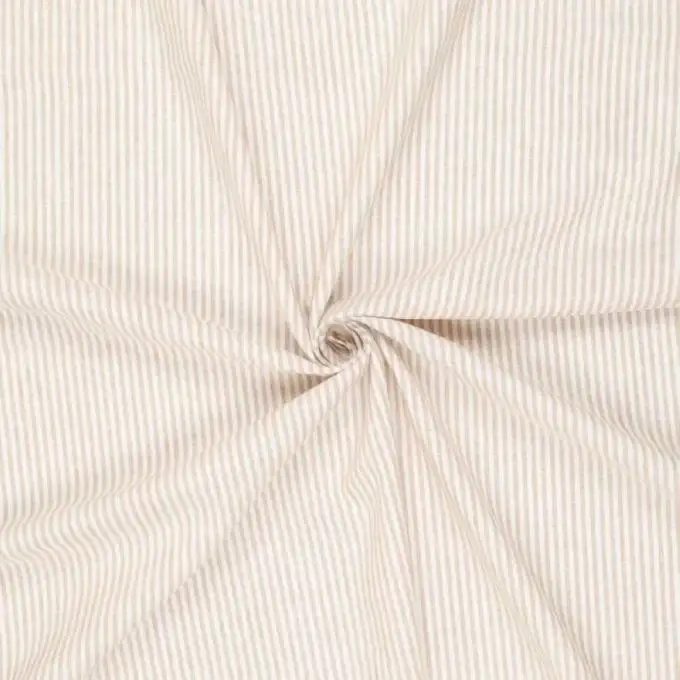 Tessuto tela lino cotone righe beige