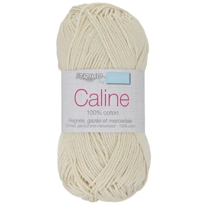 Palla di filato Caline 50g 100% cotone mercerizzato - Col. 154 Ecru