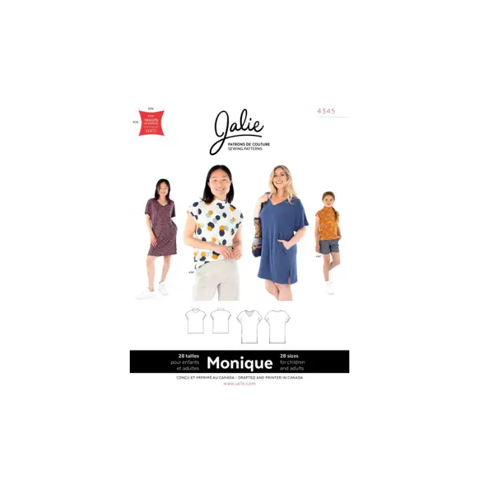 Modello Jalie 4345 Monique abito e top bambino adulto