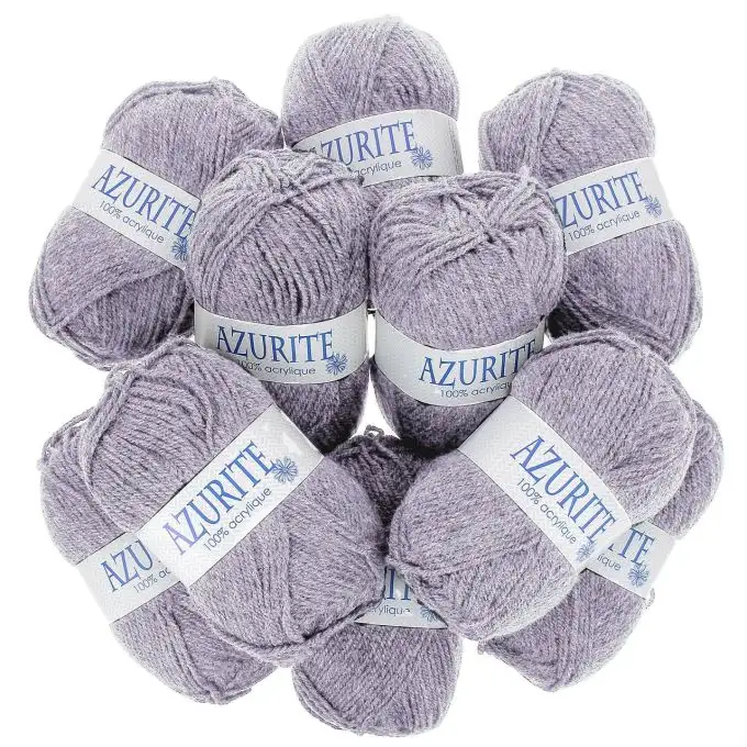 Set di 10 gomitoli di filato Azurite 50g 100% acrilico - Col. 3072 Grigio bluastro