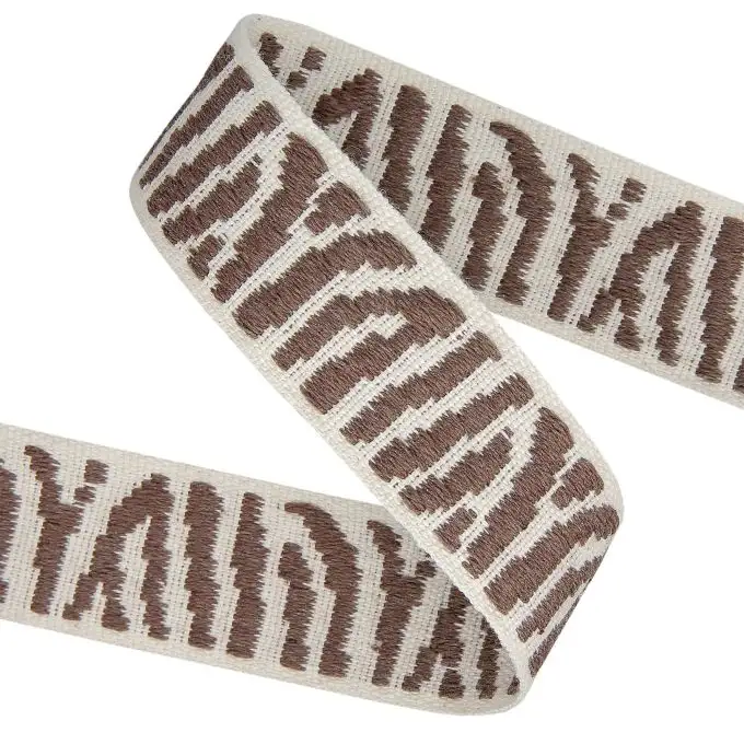 Cinghia animale zebra 38mm ecru e marrone