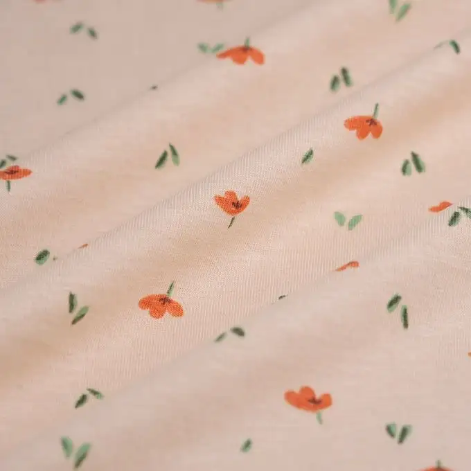 Tessuto jersey cotone papavero ecru