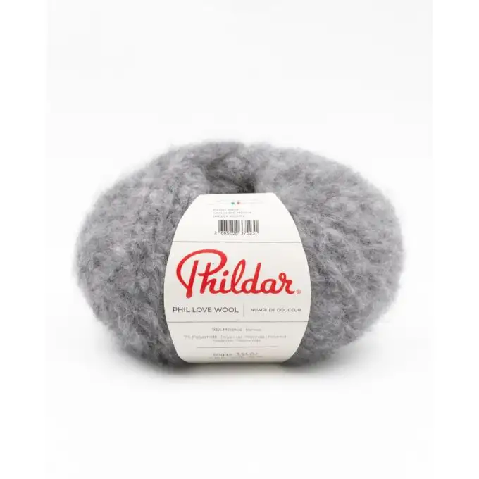 Pelote di lana Phildar Love Wool grigio mélange