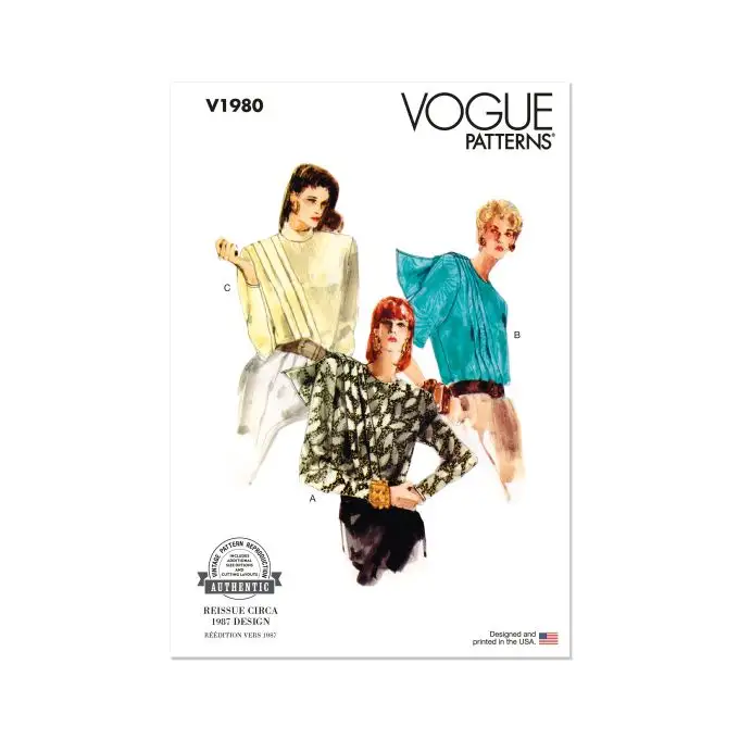 Modello Vogue V1980B5 Donna Camicetta 36 a 44