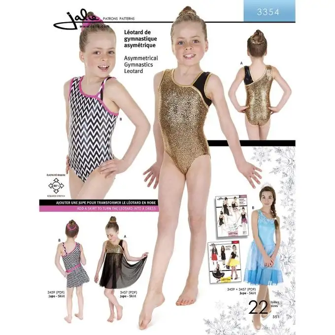 Modello Jalie 3354 body ginnastica asimmetrico bambino adulto