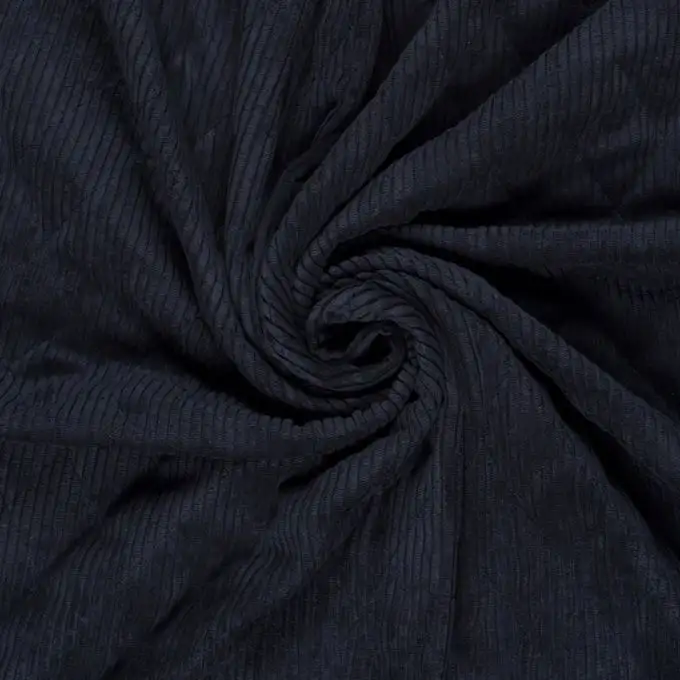 Tessuto trapuntato in velluto a coste blu scuro