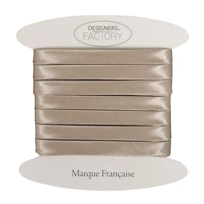 Nastri in sbieco di raso beige 9mm - 10 metri - designers-factory