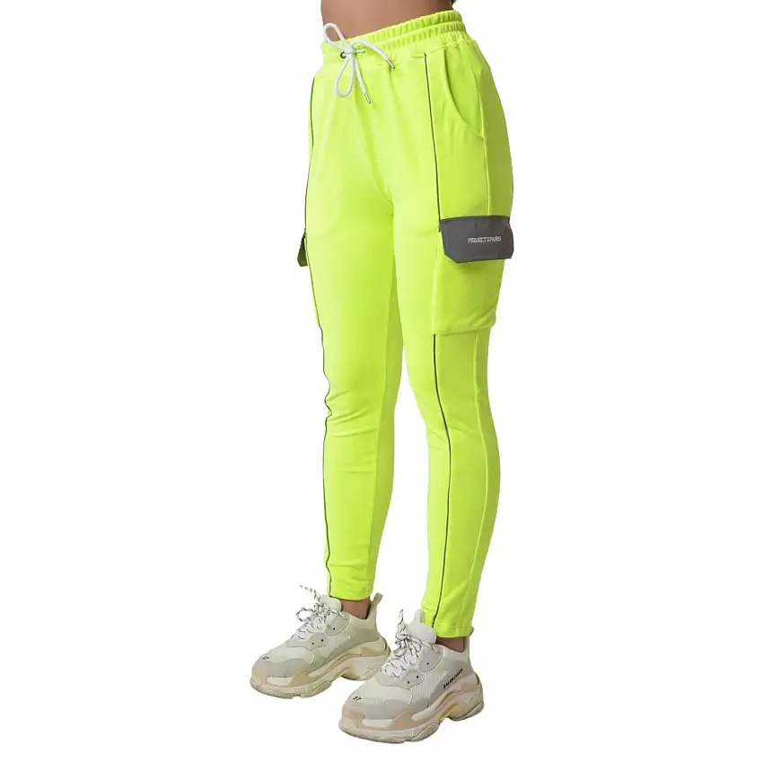 Pantaloni da jogging tipo cargo con piping riflettente donna Project X Paris velvet