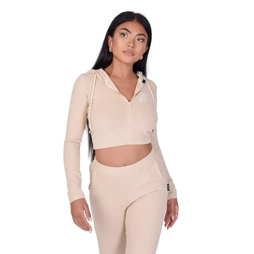 Sweatshirt felpa con cappuccio a coste con triplo logo da donna Project X Paris