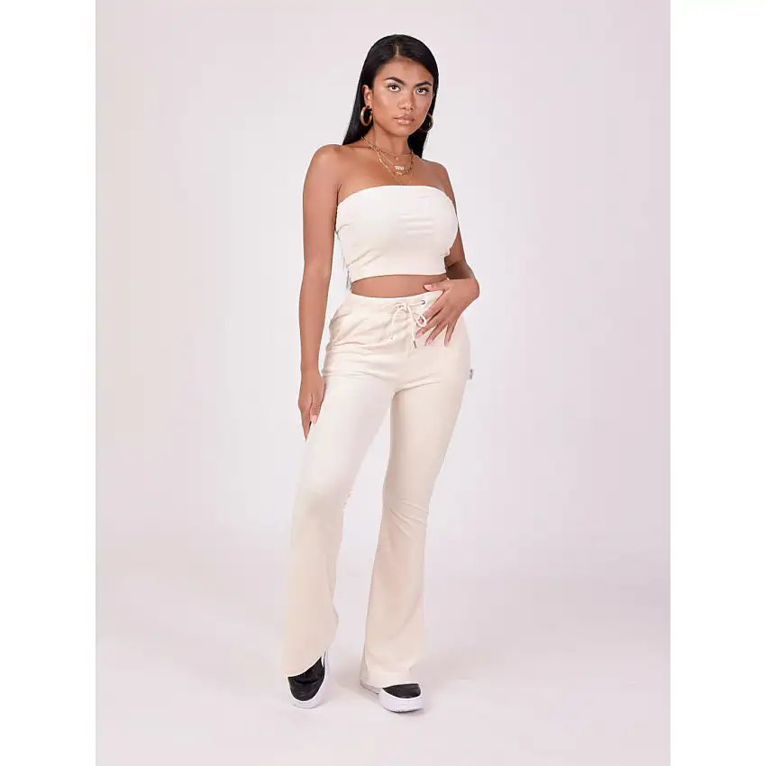 Pantaloni svasati in velluto con doppio logo da donna Project X Paris