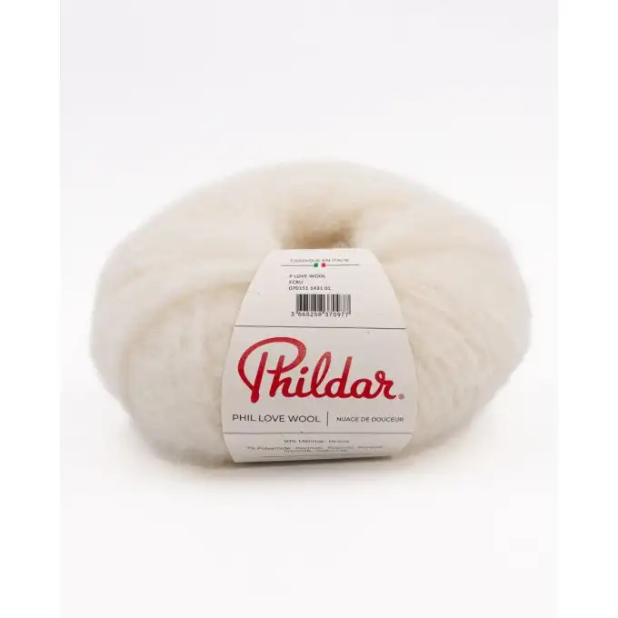 Pelote di lana Phildar Love Wool ecru