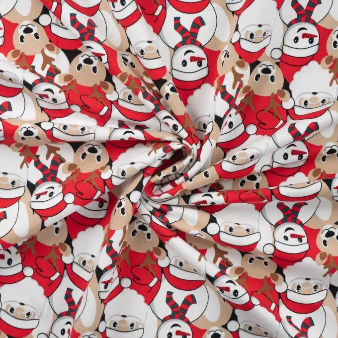 Tessuto felpato natalizio rosso