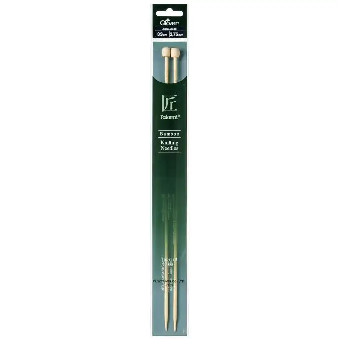 Aghi per maglieria in bambù takumi 33 cm x 3.75 mm x2 - Clover