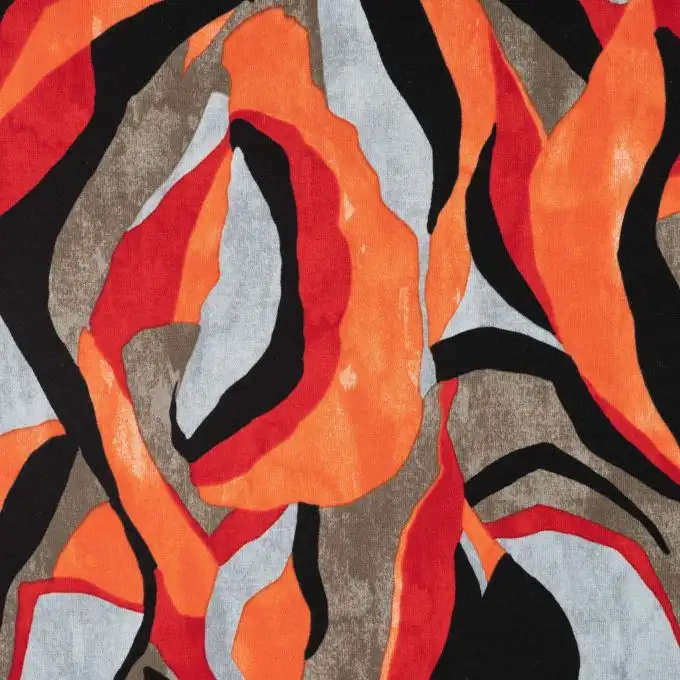 Maglia jersey viscosa stampata grande acquerello rosso