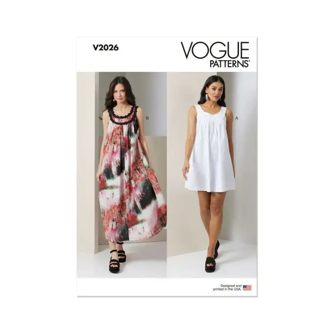 Modello Vogue V2026H5 Donna Abito ampio svasato 34 a 42
