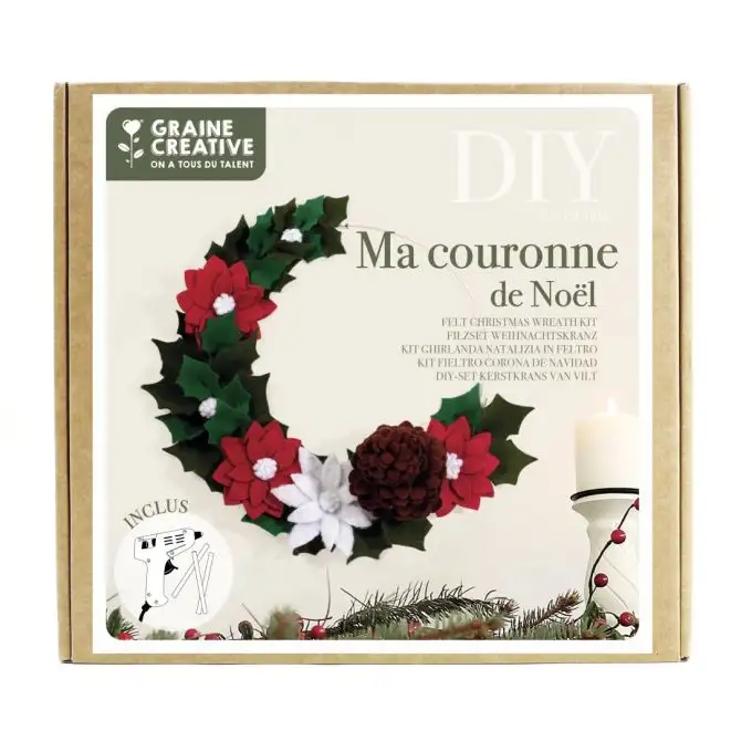 Kit fai da te - Corona di Natale in feltro