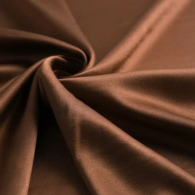 Tessuto satin viscosa rilievo unito rame