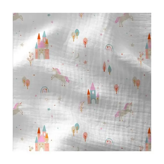 Tessuto bambino cotone doppia garza castello