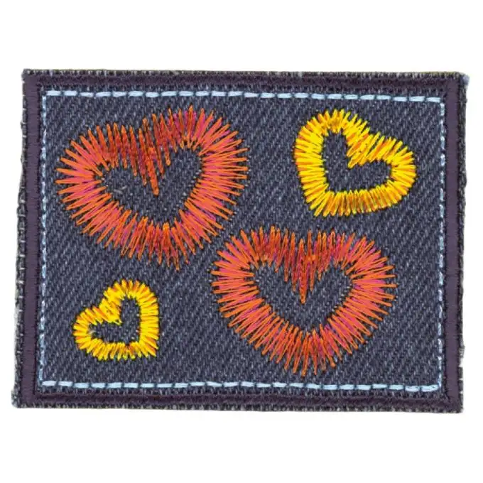 Ecusson denim ricamo cuore