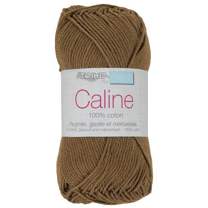Gomitolo filato Caline 50g 100% cotone mercerizzato - Col. 159 Marrone