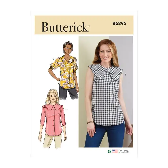 Patron Butterick B6895Y5 Top abbottonato Donna 46-54