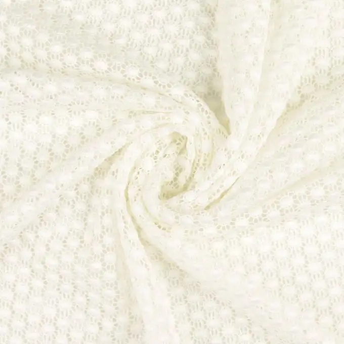 Tessuto pizzo uncinetto bianco piccolo rotondo