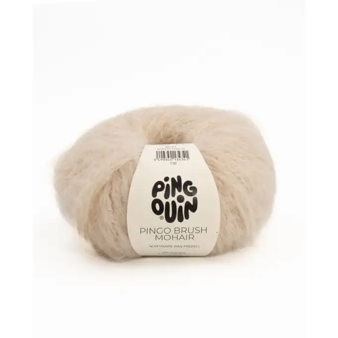 Pelota di filato da maglia Brush mohair beige - Pingouin