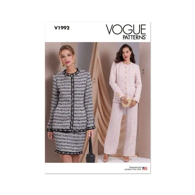 Modello Vogue V1992B5 Donna Giacca semi aderente 36 a 44