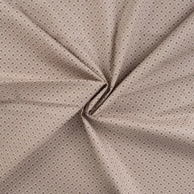 Tessuto cretonne fine rivestito stampato fiori retrò beige