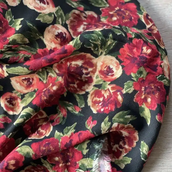 Tessuto crepe marocchino in viscosa stampato Paula - Atelier Vingtsept