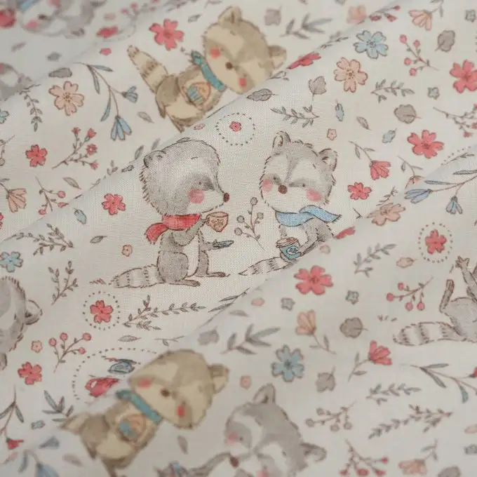 Tessuto cretonne Tea time multicolore