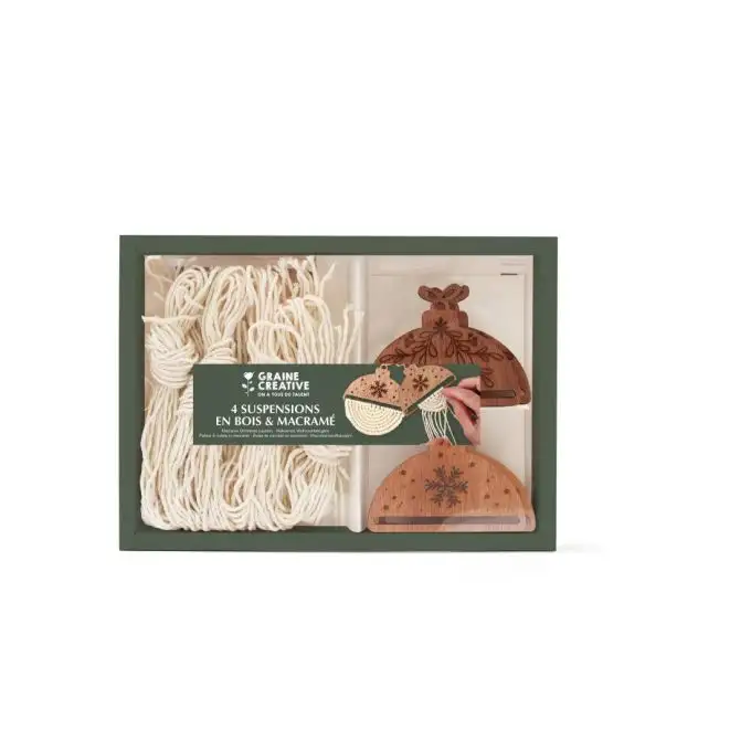 Kit fai da te macramè - 4 palline di natale in macramè