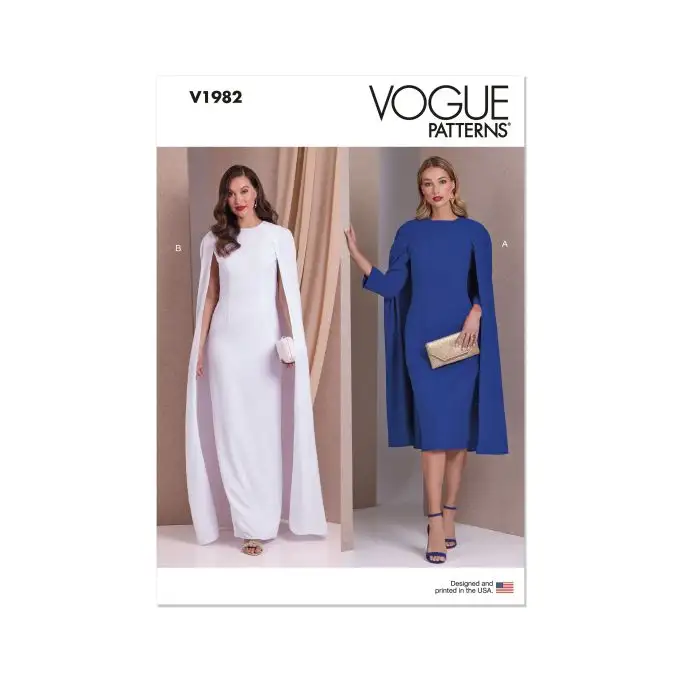 Modello Vogue V1982B5 Donna Abito aderente 36 a 44