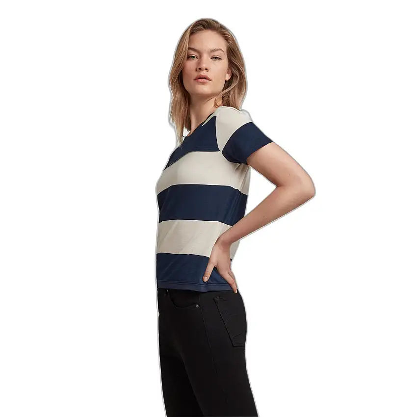 T-shirt donna a righe dalla linea sottile G-Star