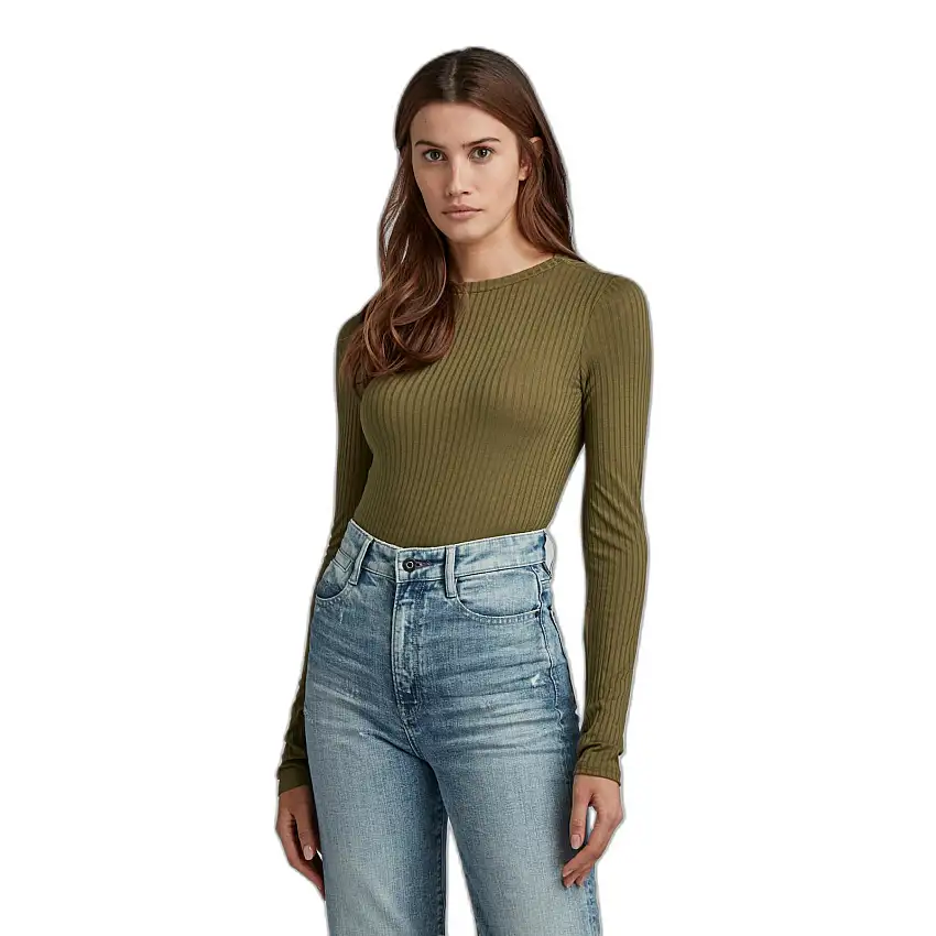 T-shirt donna a coste sottili G-Star