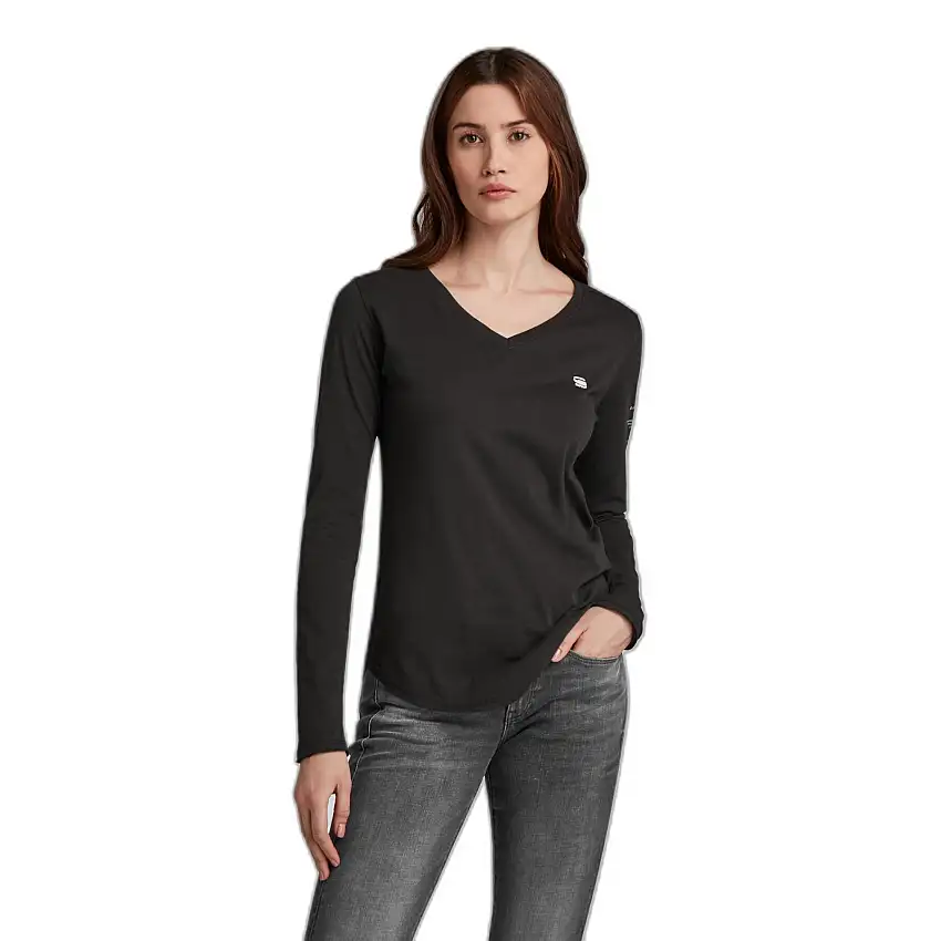 T-shirt donna con scollo a V G-Star Rolled Edge