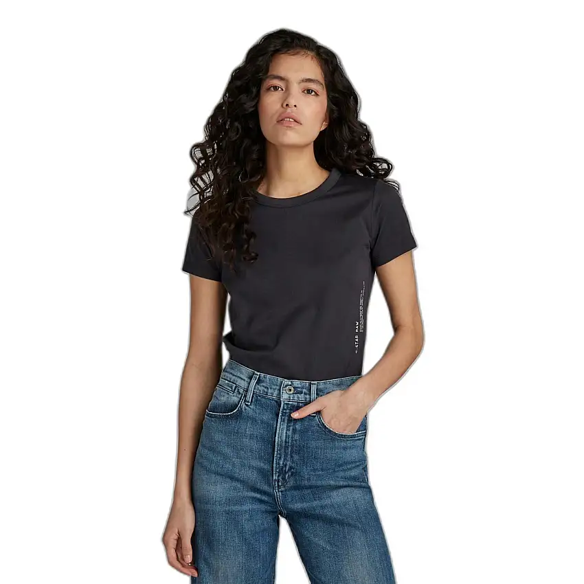 T-shirt da donna dalla linea sottile con testo grafico G-Star