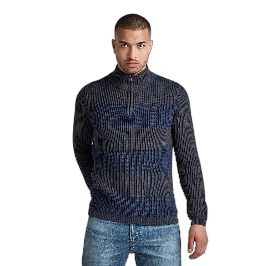 Maglia a mezza zip a righe G-Star