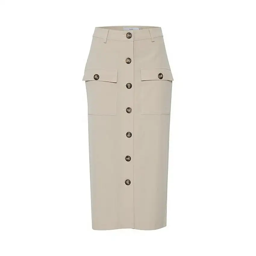 Gonna di media lunghezza con bottoni sul davanti per le donne Ichi Ihfania