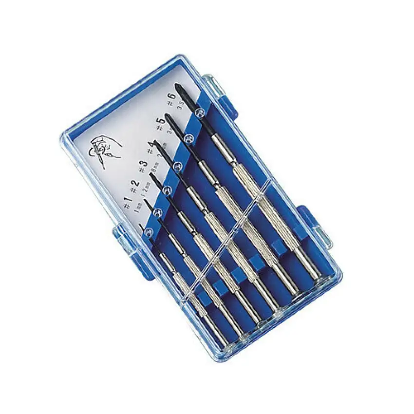 Set di 6 mini cacciaviti piatti Lampa [Misura 0,9/1,2/1,8/2,4/3/3,5 mm]