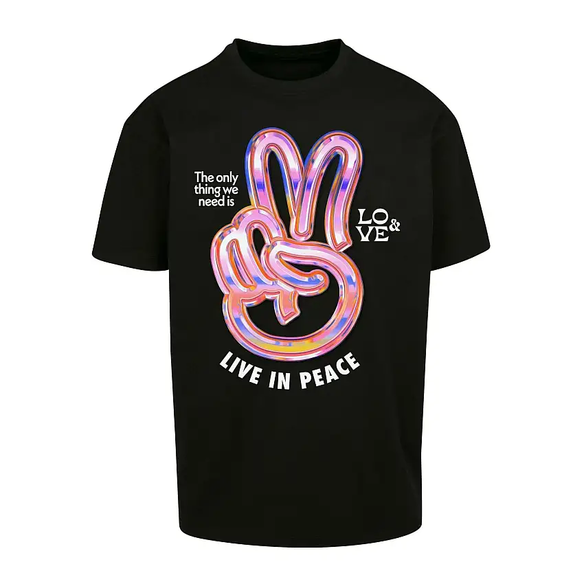 T-shirt Mister Tee Live in Peace Oversize