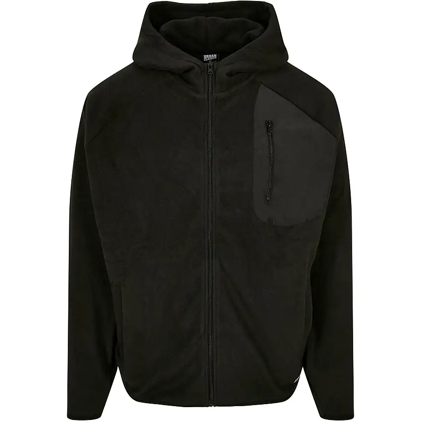 Felpa con cappuccio e zip Urban Classics Polar Fleece
