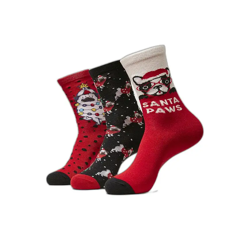 Paio di calzini natalizi Urban Classics Pug Christmas (x3)