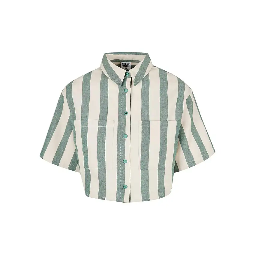 Camicia da donna a maniche corte Urban Classics Oversized Stripe